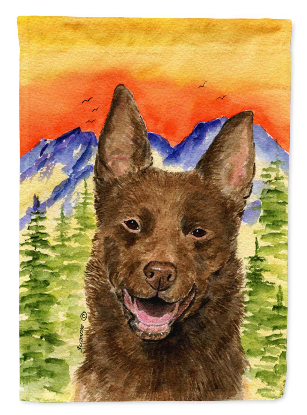 Australian Kelpie House Flag 28x40 Porch Sleeve Pole Decorative Outside Yard Banner Artwork Wall Hanging, Polyester