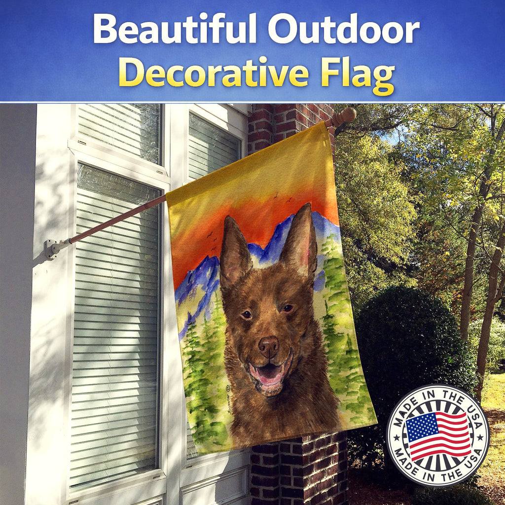 Australian Kelpie House Flag 28x40 Porch Sleeve Pole Decorative Outside Yard Banner Artwork Wall Hanging, Polyester