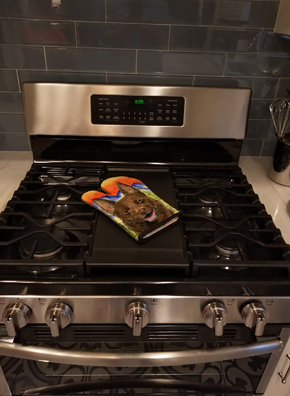 Australian Kelpie Oven Mitt Heat Resistant Thick Oven Mitt for Hot Pans and Oven, Kitchen Mitt Protect Hands, Cooking Baking Glove