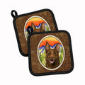 Australian Kelpie Pot Holder Set of 2 Heat Resistant Quilted Hot Pads 7.5 x 7.5 Inch, Insulated Kitchen Trivets for Cooking & Baking