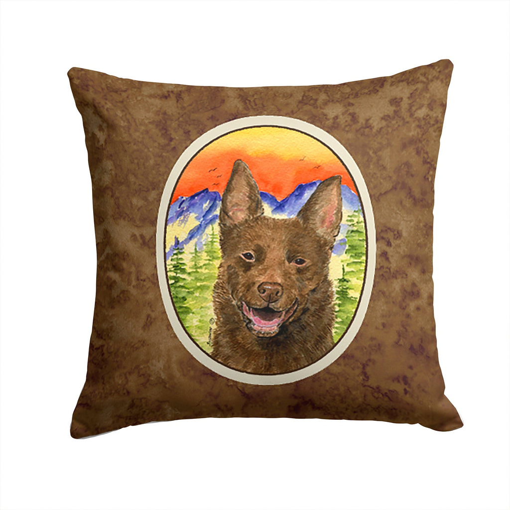Australian Kelpie Decorative Throw Pillow 14x14 Indoor Outdoor Accent Cushion, Fabric Cover with Insert for Sofa, Bed, Porch & Living Room