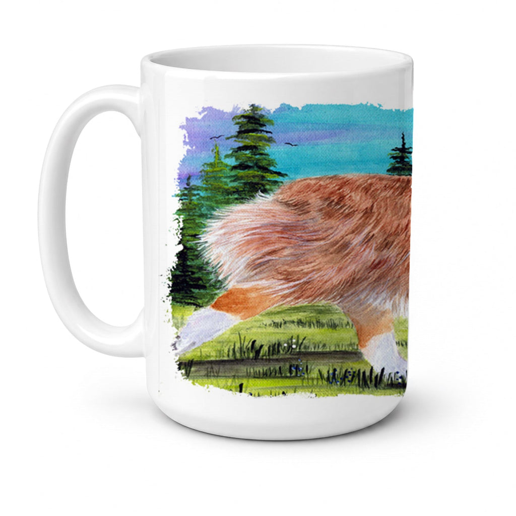 Australian Shepherd Ceramic Coffee Mug 15 oz Decorative Large C Handle Mug Cup for Tea, Cocoa Hot Chocolate