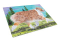 Australian Shepherd Cutting Board Tempered Glass Kitchen Cutting Surface, Heat Resistant Chopping, Non-Slip Feet, Food Prep & Serving