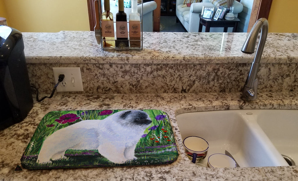Keeshond Dish Drying Mat Absorbent Dish Drying Mat Pad for Kitchen Counter Dish Drainer Mat for Countertop, 14 x 21", Multicolor