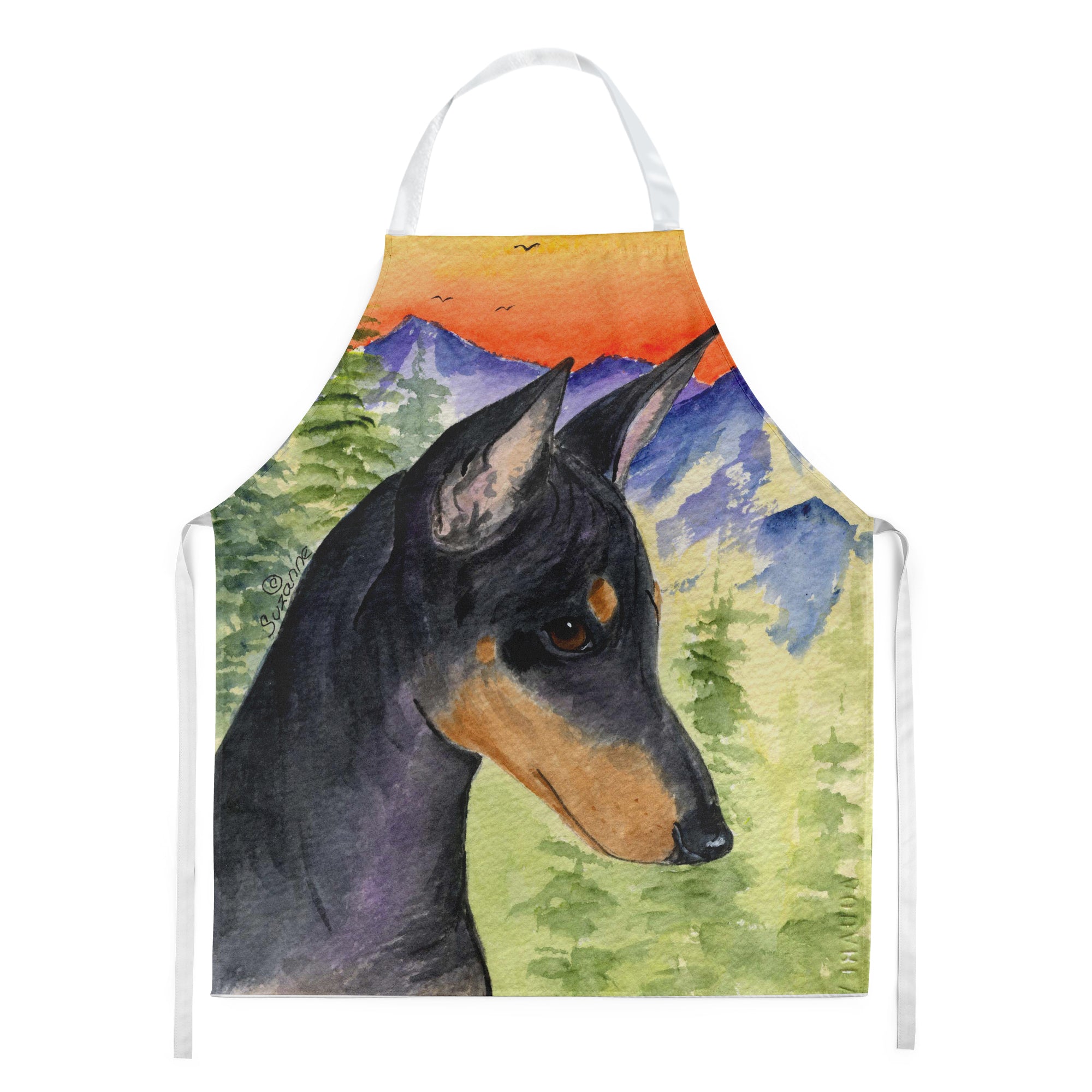 Manchester Terrier Apron Cooking Kitchen Server Baking Crafts Gardening for Adult Women Men, Unisex, Large, Multicolor