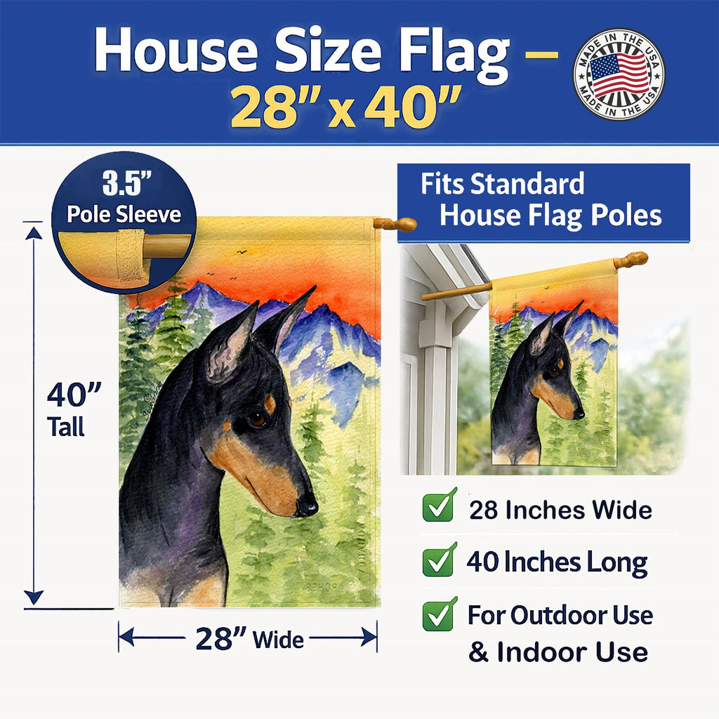Manchester Terrier House Flag 28x40 Porch Sleeve Pole Decorative Outside Yard Banner Artwork Wall Hanging, Polyester