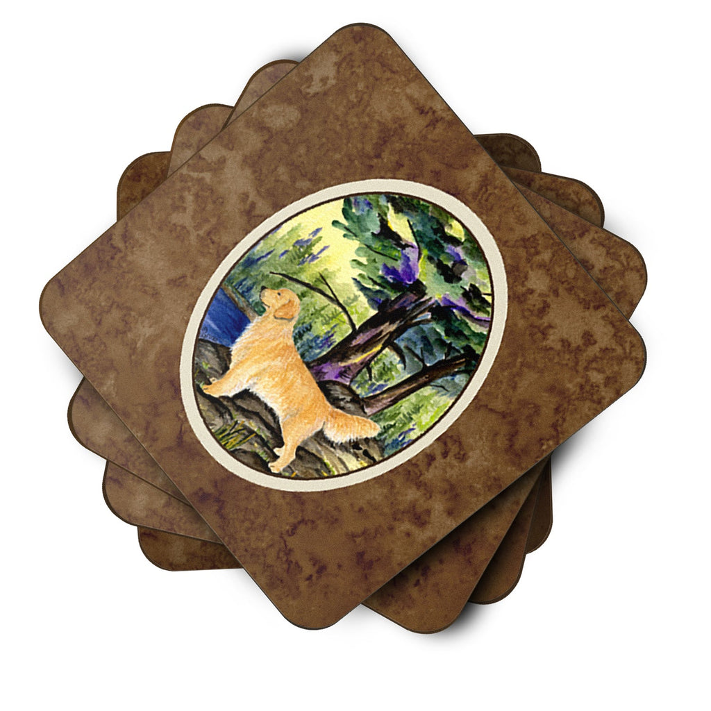 Golden Retriever Foam Coasters Set of 4 Cup Coasters for Indoor Outdoor, Tabletop Protection, Anti Slip, Mouse pad Material