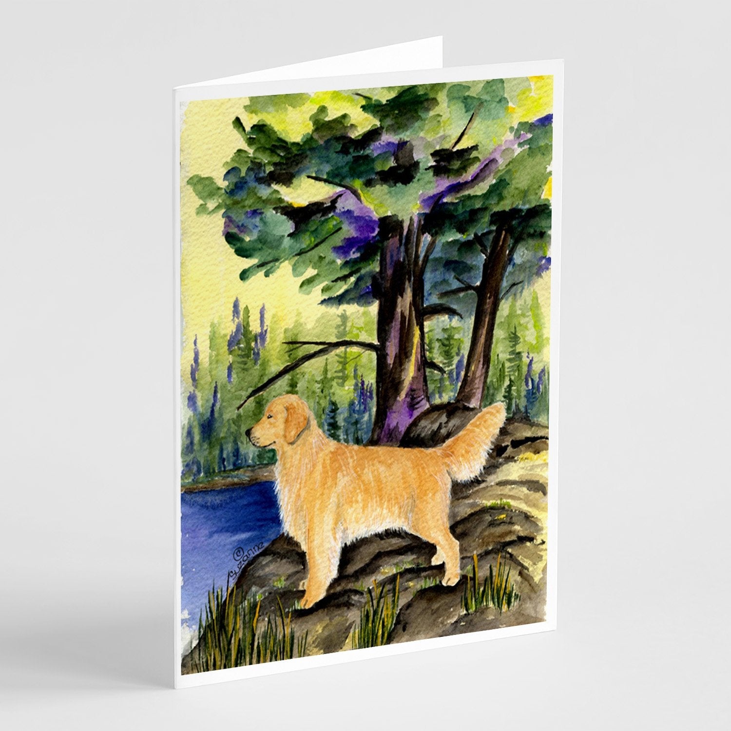 Golden Retriever Greeting Cards Pack of 8 Blank Cards with Envelopes Whimsical A7 Size 5x7