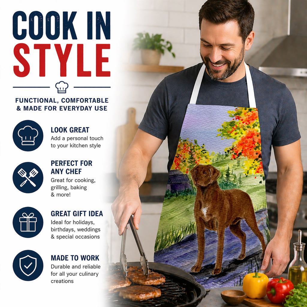 Chesapeake Bay Retriever Apron Cooking Kitchen Server Baking Crafts Gardening for Adult Women Men, Unisex, Large, Multicolor