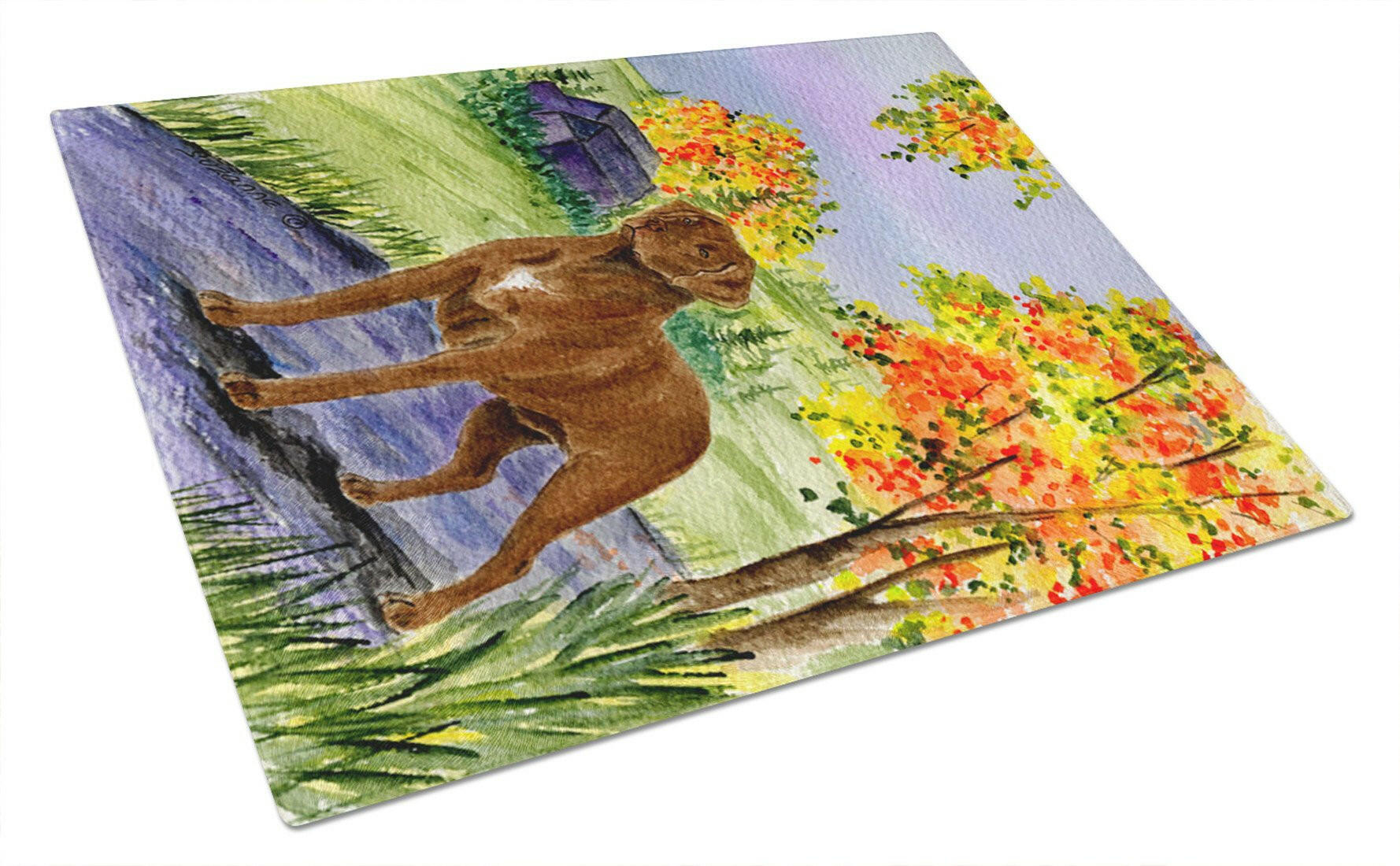 Chesapeake Bay Retriever Cutting Board Tempered Glass Kitchen Cutting Surface, Heat Resistant Chopping, Non-Slip Feet, Food Prep & Serving