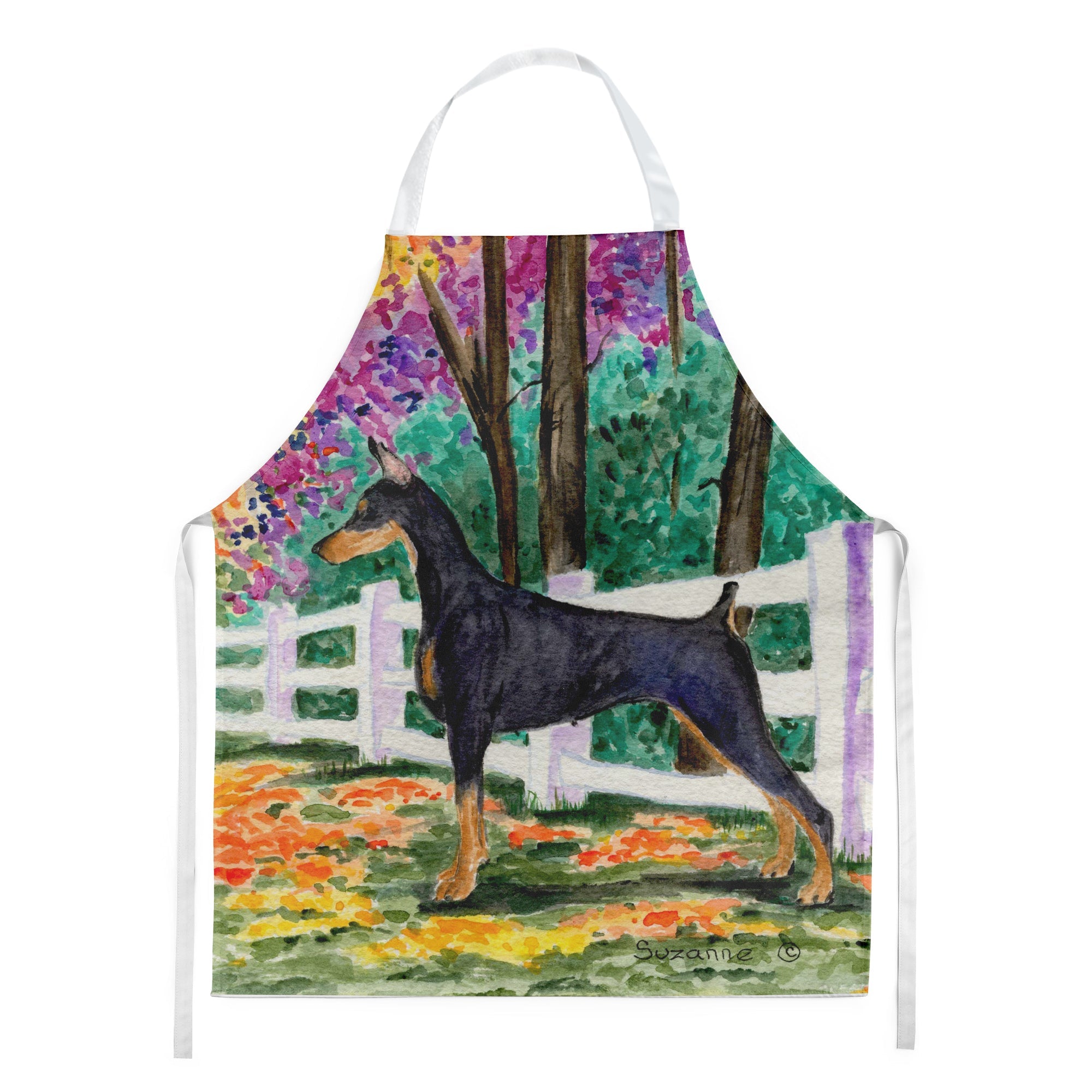 Doberman Apron Cooking Kitchen Server Baking Crafts Gardening for Adult Women Men, Unisex, Large, Multicolor