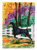 Doberman House Flag 28x40 Porch Sleeve Pole Decorative Outside Yard Banner Artwork Wall Hanging, Polyester
