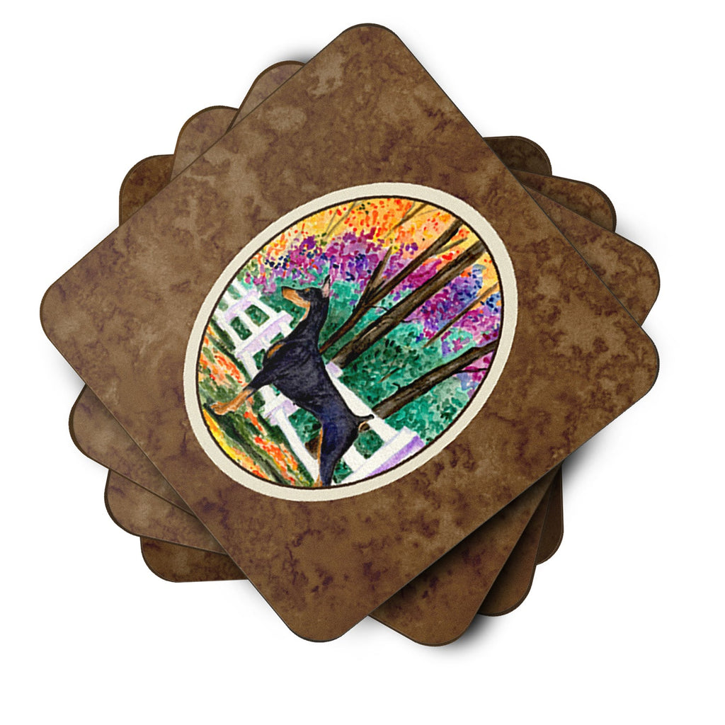 Doberman Foam Coasters Set of 4 Cup Coasters for Indoor Outdoor, Tabletop Protection, Anti Slip, Mouse pad Material