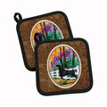 Doberman Pot Holder Set of 2 Heat Resistant Quilted Hot Pads 7.5 x 7.5 Inch, Insulated Kitchen Trivets for Cooking & Baking
