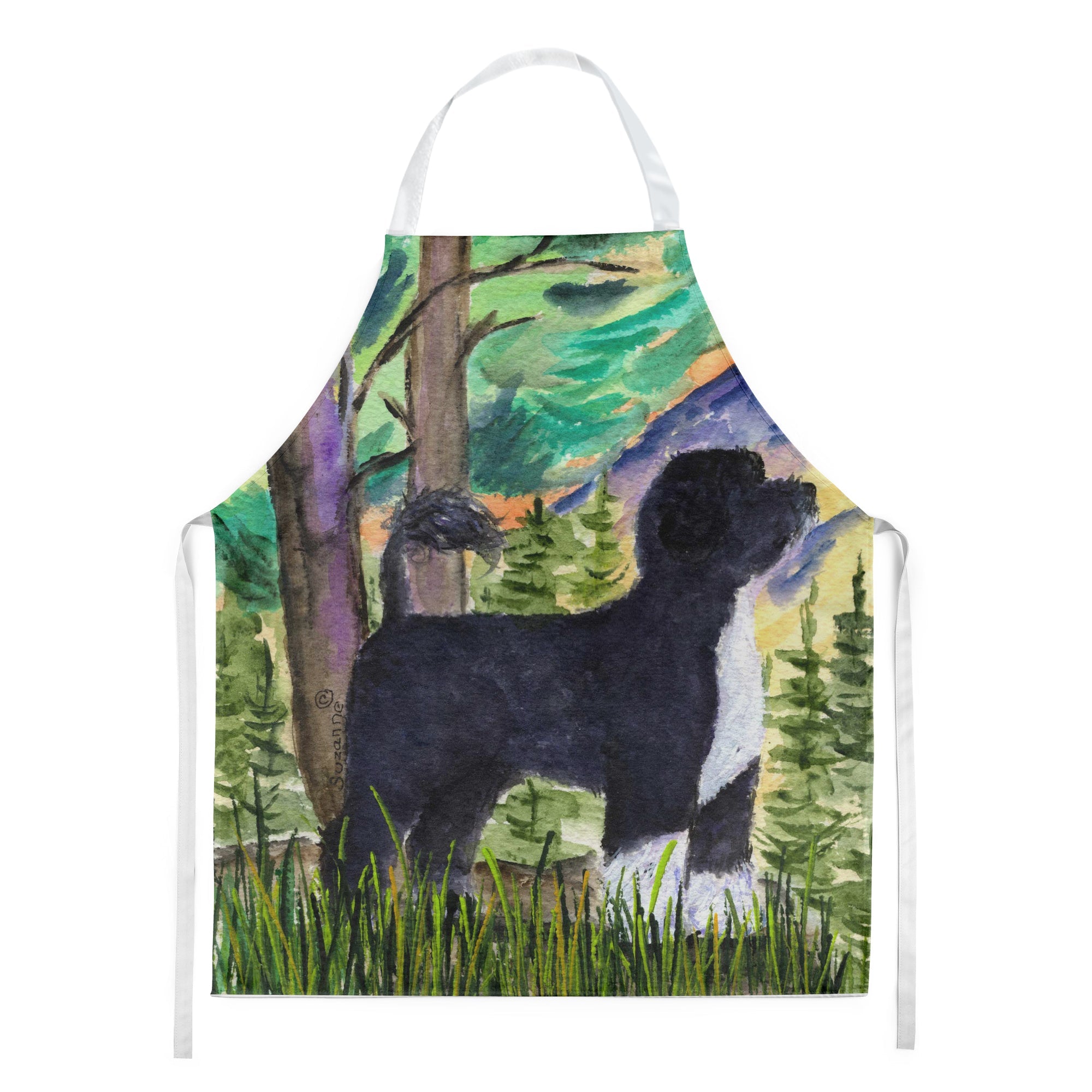 Portuguese Water Dog Apron Cooking Kitchen Server Baking Crafts Gardening for Adult Women Men, Unisex, Large, Multicolor