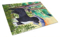 Portuguese Water Dog Cutting Board Tempered Glass Kitchen Cutting Surface, Heat Resistant Chopping, Non-Slip Feet, Food Prep & Serving
