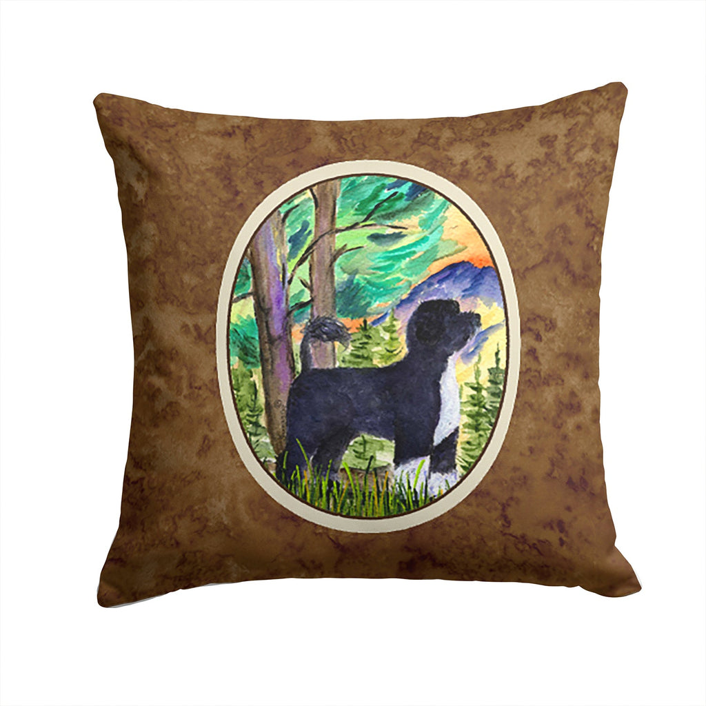 Portuguese Water Dog Decorative Throw Pillow 14x14 Indoor Outdoor Accent Cushion, Fabric Cover with Insert for Sofa, Bed, Porch & Living Room