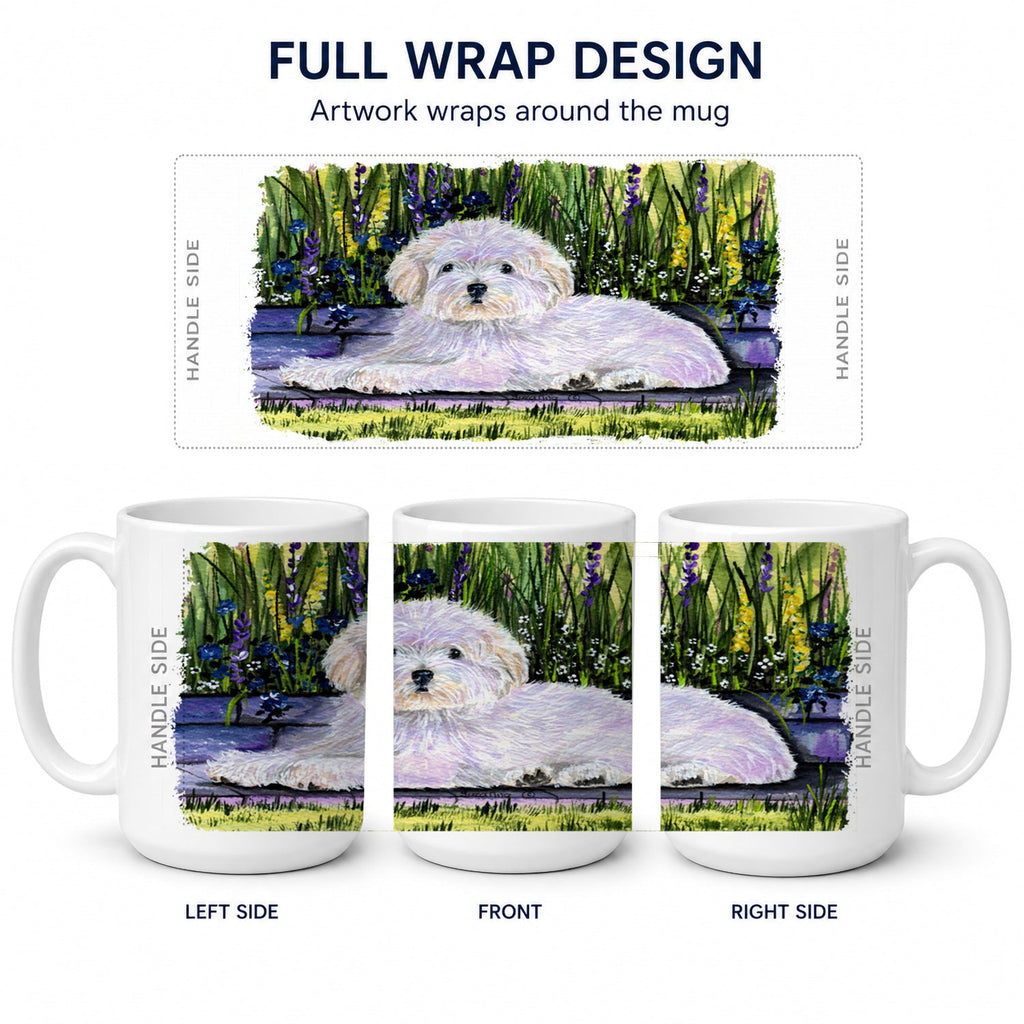 Coton de Tulear Ceramic Coffee Mug 15 oz Decorative Large C Handle Mug Cup for Tea, Cocoa Hot Chocolate