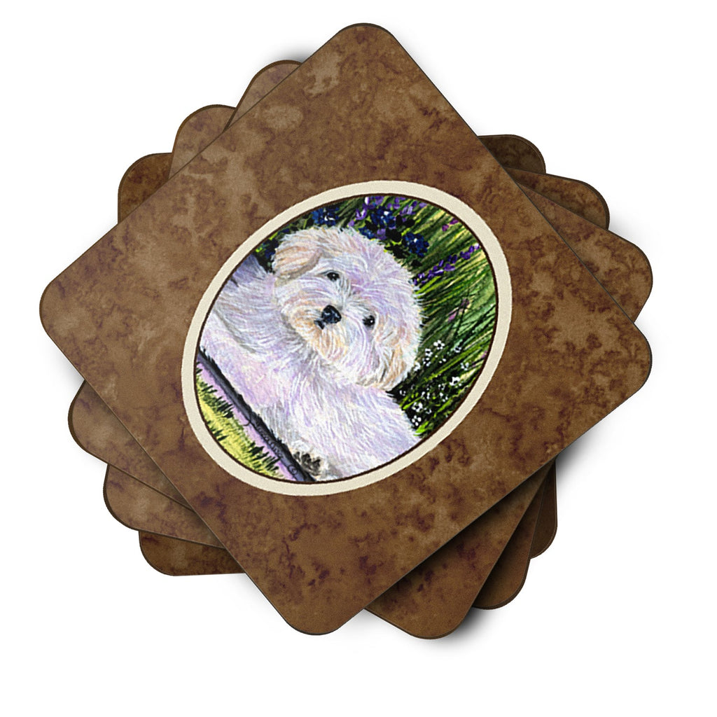 Coton de Tulear Foam Coasters Set of 4 Cup Coasters for Indoor Outdoor, Tabletop Protection, Anti Slip, Mouse pad Material