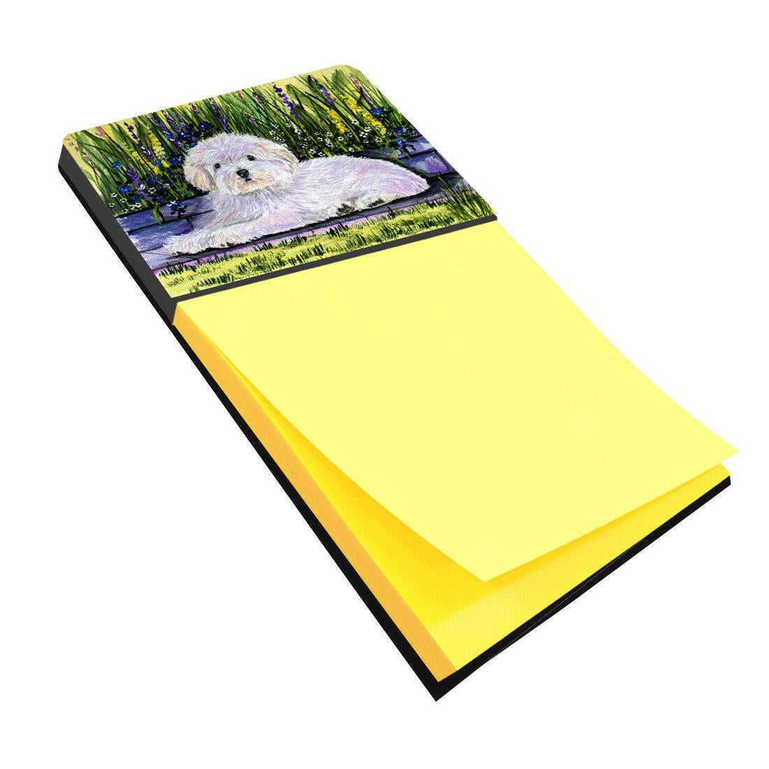 Coton de Tulear Watercolor Sticky Note Holder Refillable Dispenser Desk Accessory 3x3 Pad Gift