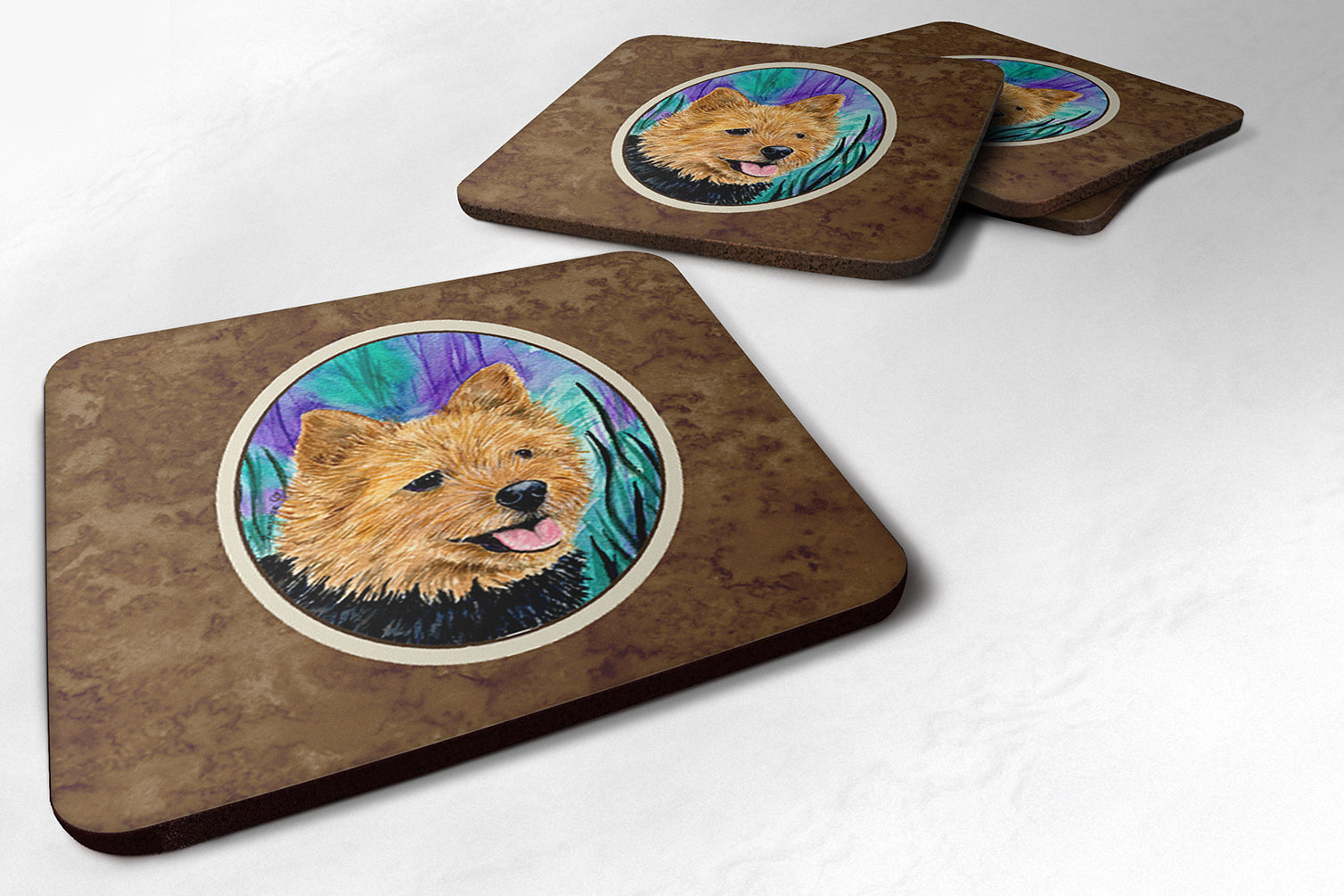 Norwich Terrier Foam Coasters Set of 4 Cup Coasters for Indoor Outdoor, Tabletop Protection, Anti Slip, Mouse pad Material