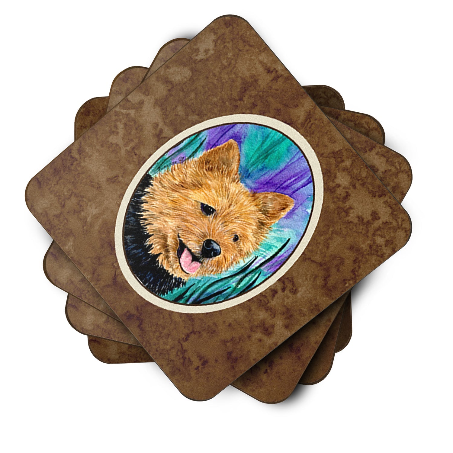 Norwich Terrier Foam Coasters Set of 4 Cup Coasters for Indoor Outdoor, Tabletop Protection, Anti Slip, Mouse pad Material