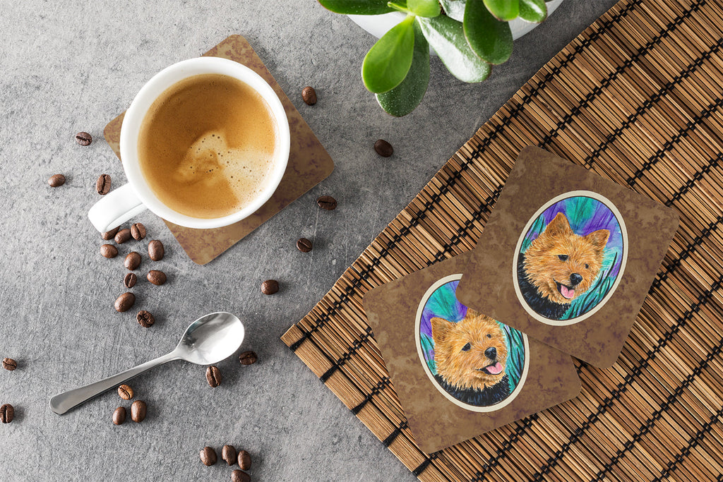 Norwich Terrier Foam Coasters Set of 4 Cup Coasters for Indoor Outdoor, Tabletop Protection, Anti Slip, Mouse pad Material