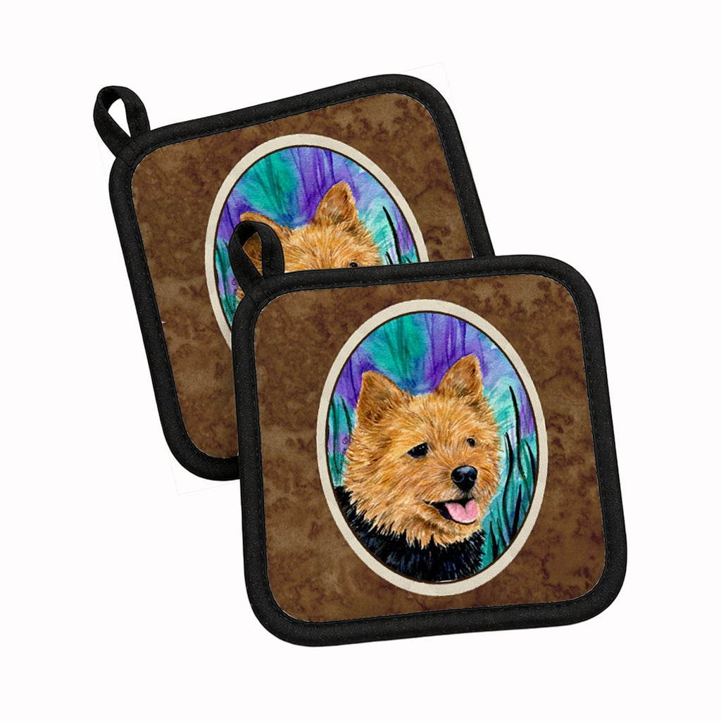 Norwich Terrier Pot Holder Set of 2 Heat Resistant Quilted Hot Pads 7.5 x 7.5 Inch, Insulated Kitchen Trivets for Cooking & Baking