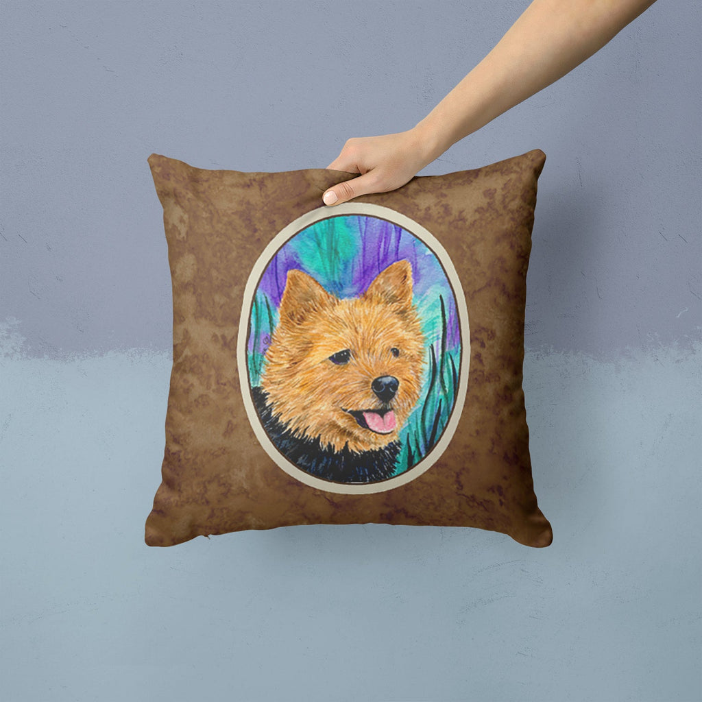 Norwich Terrier Decorative Throw Pillow 14x14 Indoor Outdoor Accent Cushion, Fabric Cover with Insert for Sofa, Bed, Porch & Living Room