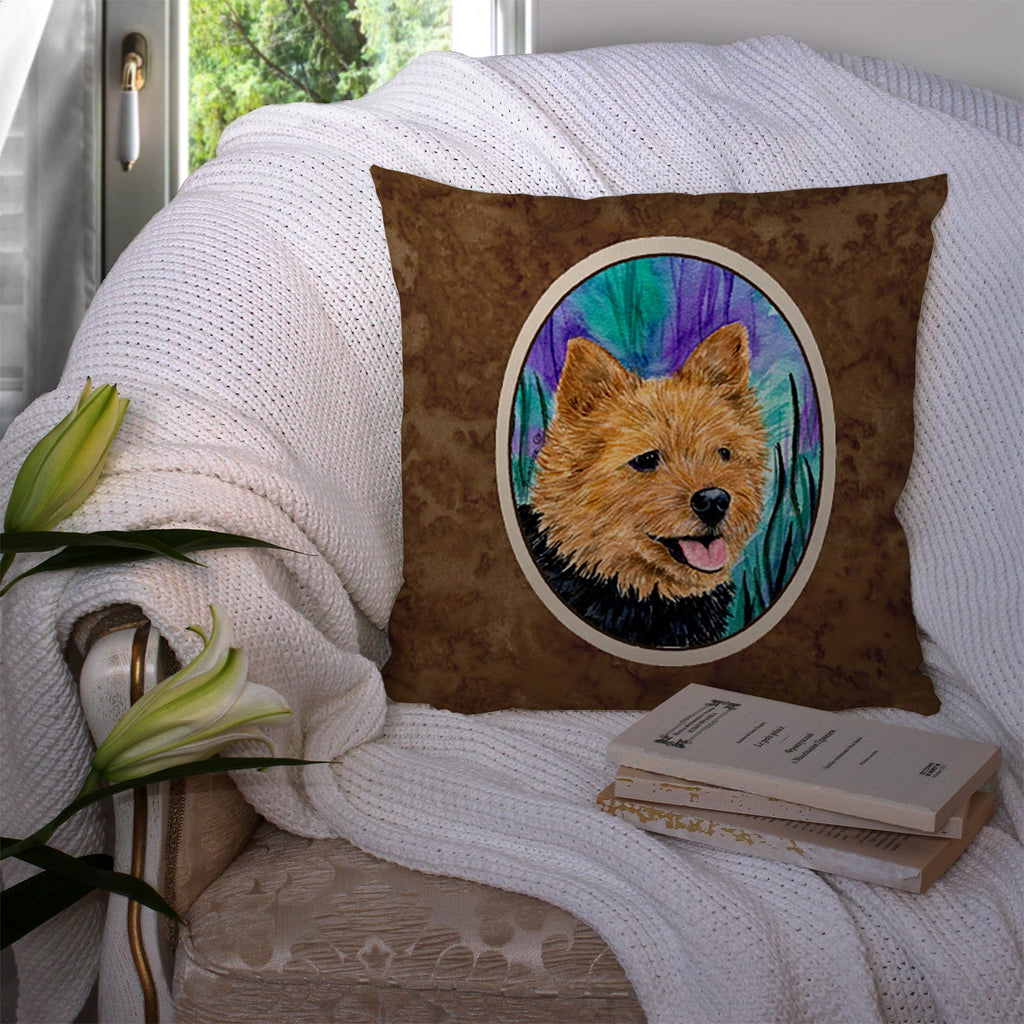 Norwich Terrier Decorative Throw Pillow 14x14 Indoor Outdoor Accent Cushion, Fabric Cover with Insert for Sofa, Bed, Porch & Living Room