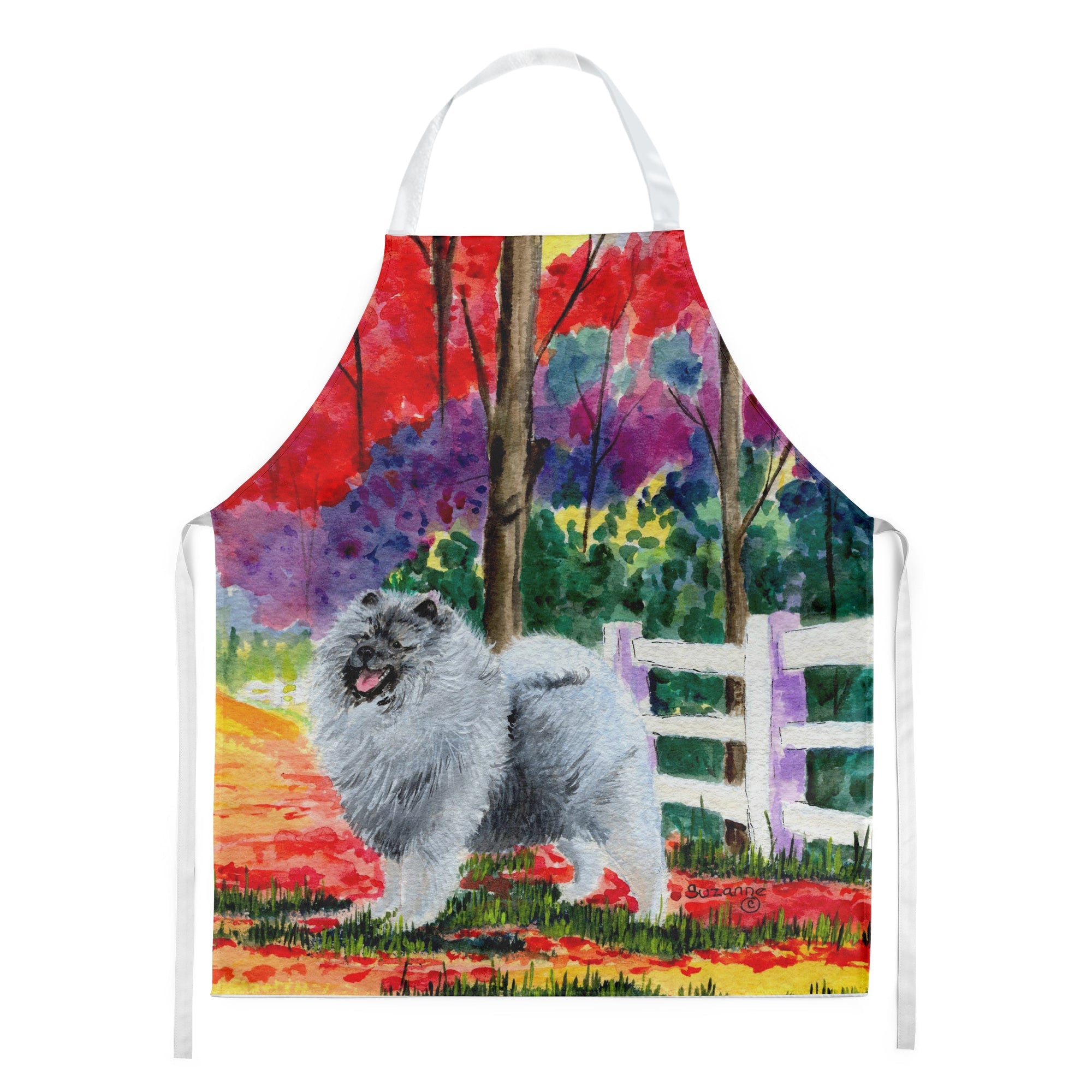 Keeshond Apron Cooking Kitchen Server Baking Crafts Gardening for Adult Women Men, Unisex, Large, Multicolor