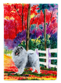 Keeshond House Flag 28x40 Porch Sleeve Pole Decorative Outside Yard Banner Artwork Wall Hanging, Polyester