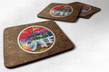 Keeshond Foam Coasters Set of 4 Cup Coasters for Indoor Outdoor, Tabletop Protection, Anti Slip, Mouse pad Material