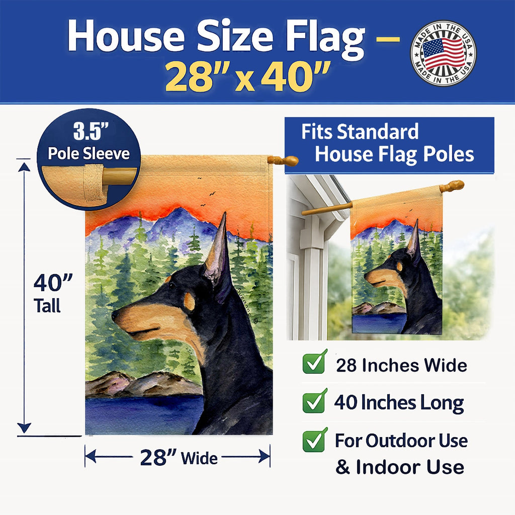 Manchester Terrier House Flag 28x40 Porch Sleeve Pole Decorative Outside Yard Banner Artwork Wall Hanging, Polyester