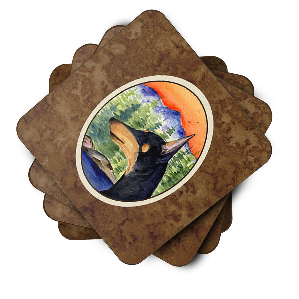 Manchester Terrier Foam Coasters Set of 4 Cup Coasters for Indoor Outdoor, Tabletop Protection, Anti Slip, Mouse pad Material