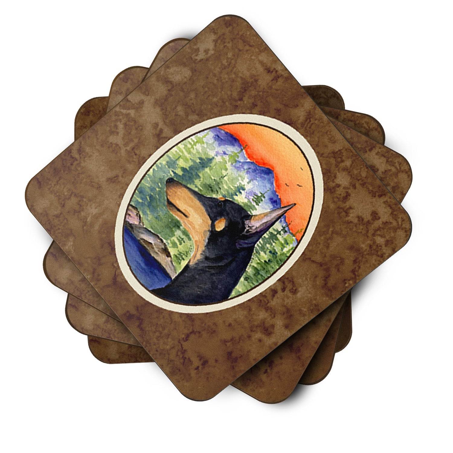Manchester Terrier Foam Coasters Set of 4 Cup Coasters for Indoor Outdoor, Tabletop Protection, Anti Slip, Mouse pad Material