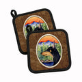 Manchester Terrier Pot Holder Set of 2 Heat Resistant Quilted Hot Pads 7.5 x 7.5 Inch, Insulated Kitchen Trivets for Cooking & Baking