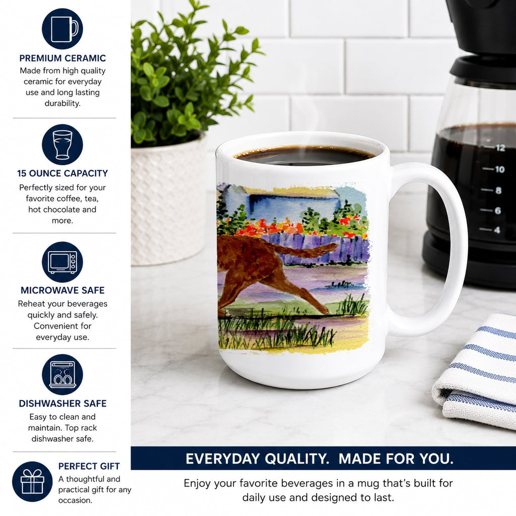 Chesapeake Bay Retriever Ceramic Coffee Mug 15 oz Decorative Large C Handle Mug Cup for Tea, Cocoa Hot Chocolate