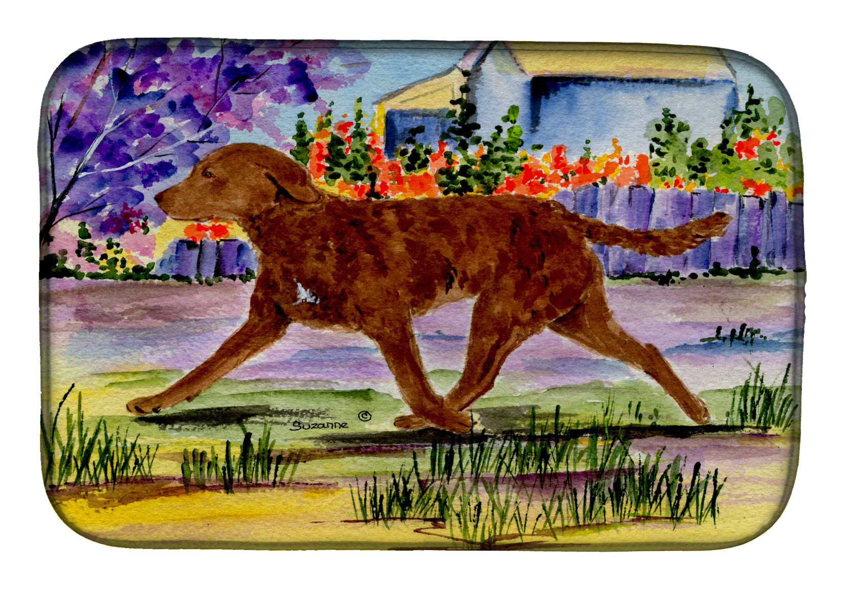 Chesapeake Bay Retriever Dish Drying Mat Absorbent Dish Drying Mat Pad for Kitchen Counter Dish Drainer Mat for Countertop, 14 x 21", Multicolor