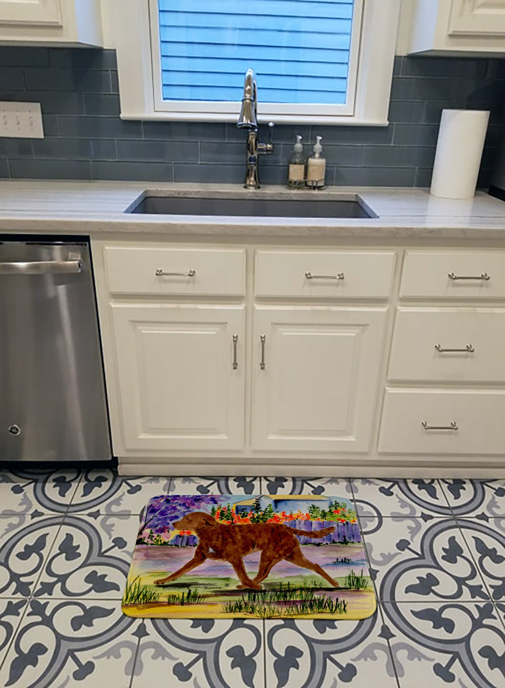 Chesapeake Bay Retriever Memory Foam Kitchen Mat Machine Washable Anti-Fatigue Cushion Comfort Bath or Kitchen Rug