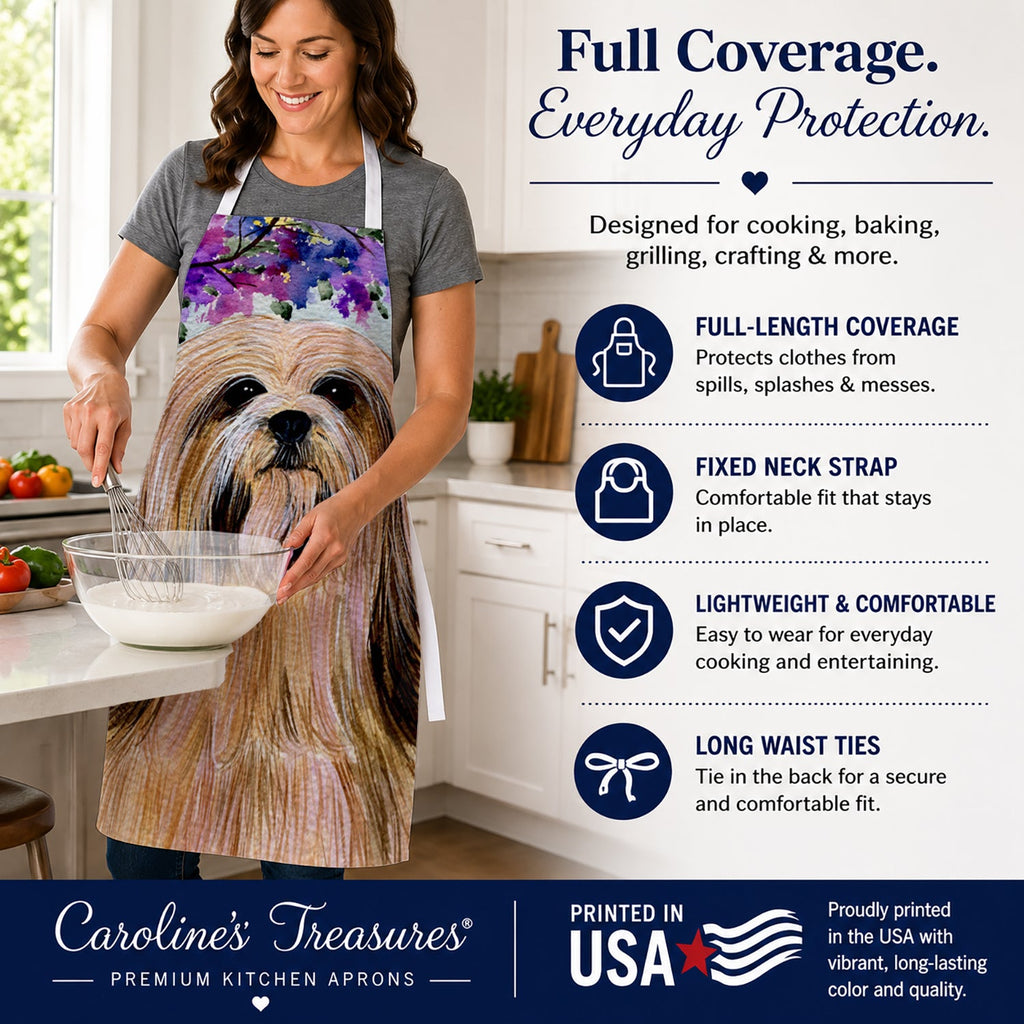 Lhasa Apso Apron Cooking Kitchen Server Baking Crafts Gardening for Adult Women Men, Unisex, Large, Multicolor