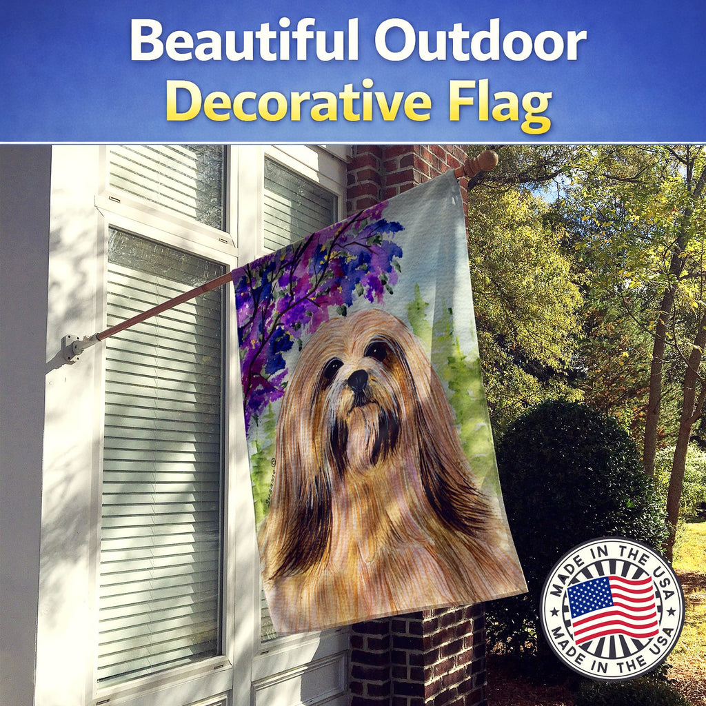 Lhasa Apso House Flag 28x40 Porch Sleeve Pole Decorative Outside Yard Banner Artwork Wall Hanging, Polyester