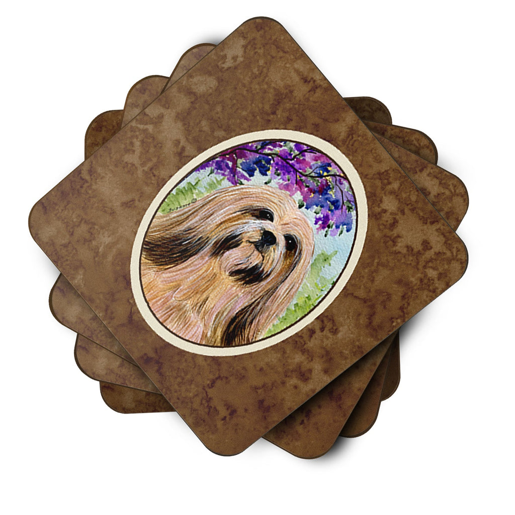 Lhasa Apso Foam Coasters Set of 4 Cup Coasters for Indoor Outdoor, Tabletop Protection, Anti Slip, Mouse pad Material