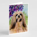 Lhasa Apso Greeting Cards Pack of 8 Blank Cards with Envelopes Whimsical A7 Size 5x7
