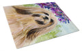 Lhasa Apso Cutting Board Tempered Glass Kitchen Cutting Surface, Heat Resistant Chopping, Non-Slip Feet, Food Prep & Serving