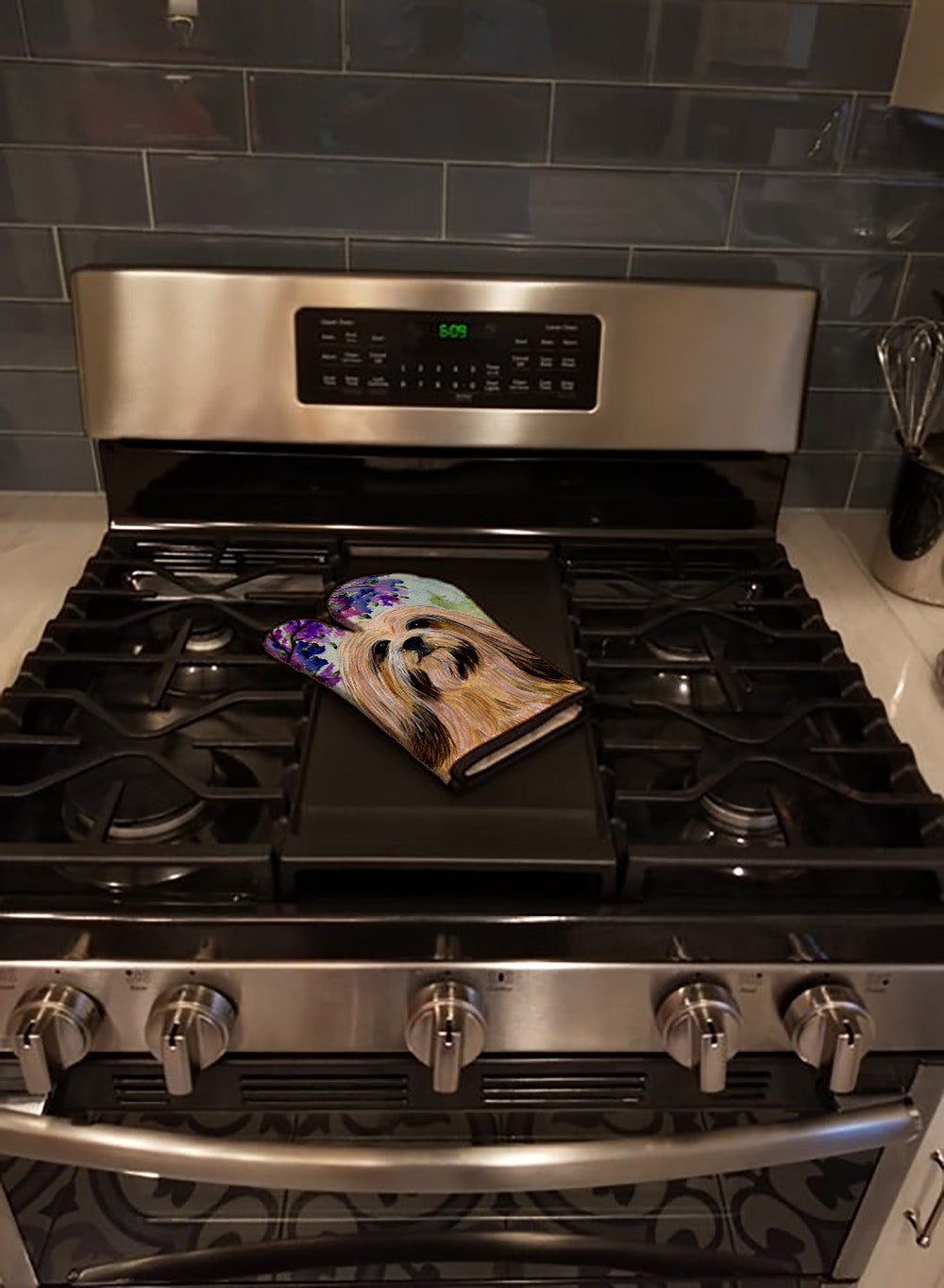 Lhasa Apso Oven Mitt Heat Resistant Thick Oven Mitt for Hot Pans and Oven, Kitchen Mitt Protect Hands, Cooking Baking Glove