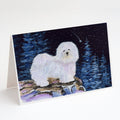 Starry Night Coton de Tulear Greeting Cards Pack of 8 Blank Cards with Envelopes Whimsical A7 Size 5x7