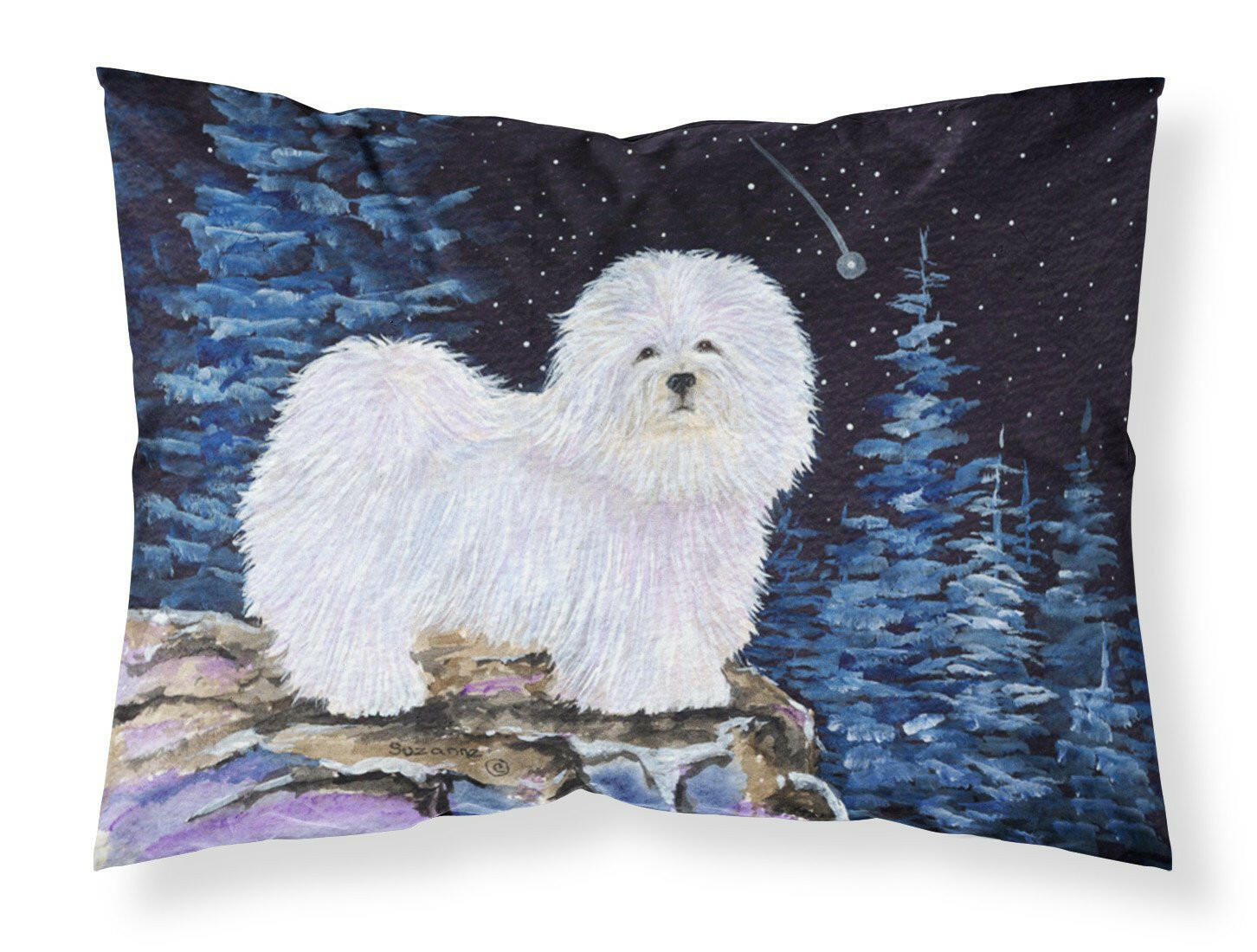 Starry Night Coton de Tulear Standard Pillowcase Lightweight Super Soft Easy Care Decorative Artwork Pillowcase, Standard