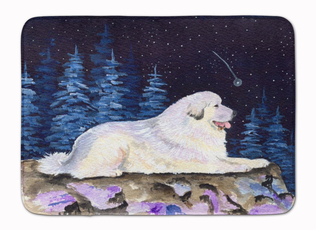 Starry Night Great Pyrenees Memory Foam Kitchen Mat Machine Washable Anti-Fatigue Cushion Comfort Bath or Kitchen Rug