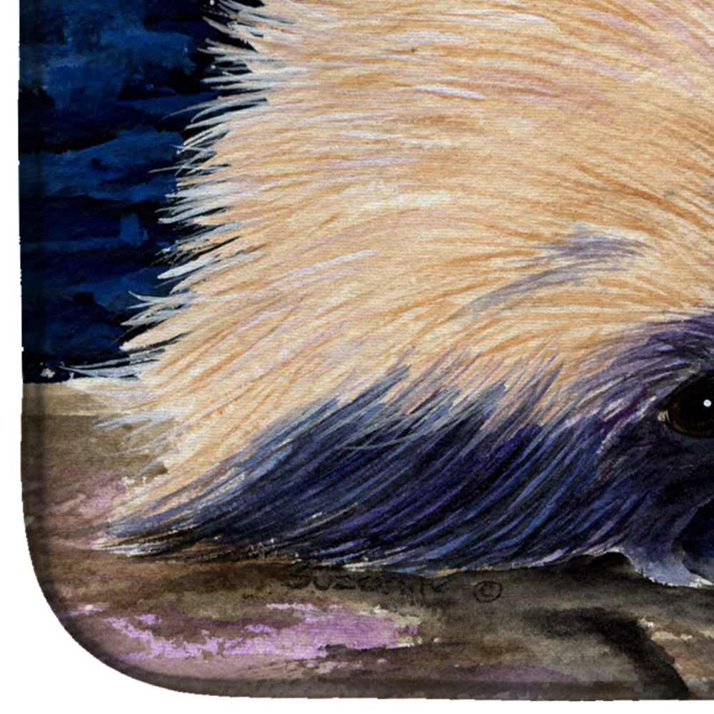 Starry Night Pekingese Dish Drying Mat Absorbent Dish Drying Mat Pad for Kitchen Counter Dish Drainer Mat for Countertop, 14 x 21", Multicolor